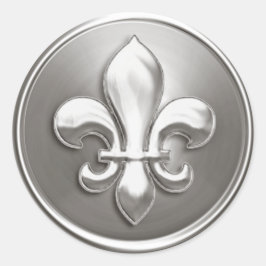 Adesivo Silver Fleur de Lis Envelope Seal Emboscada