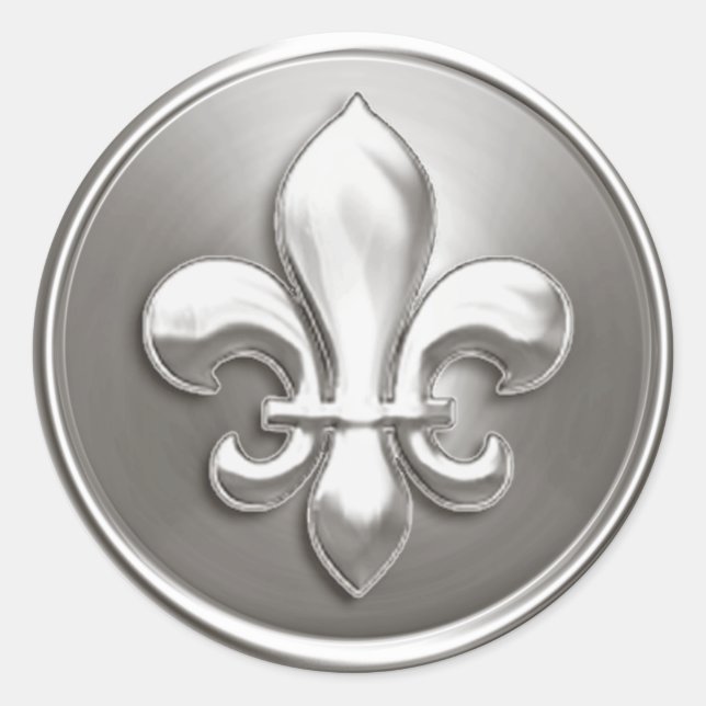 Adesivo Silver Fleur de Lis Envelope Seal Emboscada (Frente)