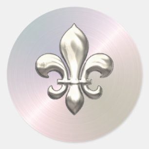 Adesivo Silver Fleur de Lis na Pérola