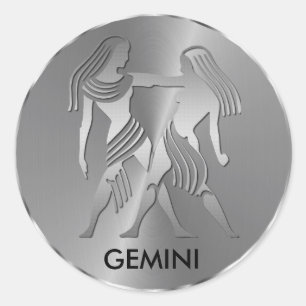 Adesivo Silver Gemini, os Gêmeos - Sinal Zodíaco