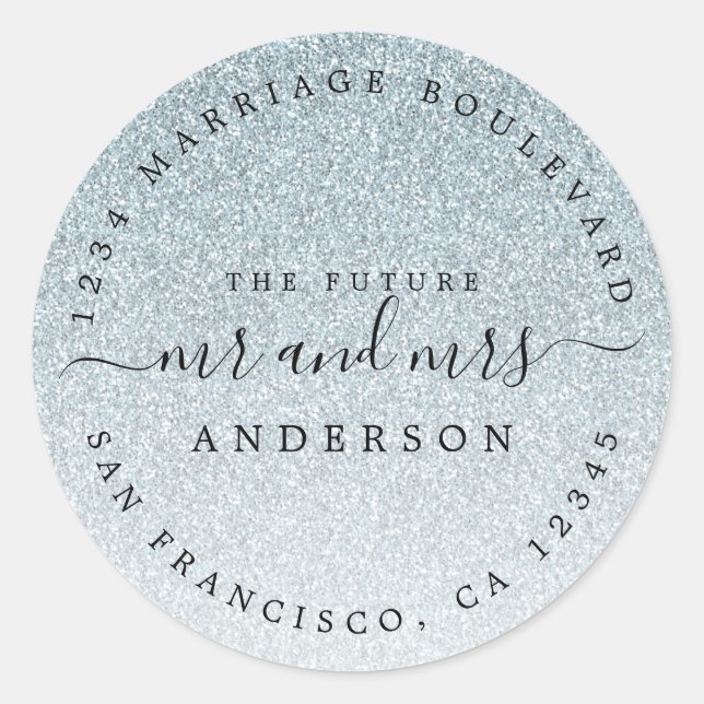 Adesivo Silver Glitter Future Sr. Endereço da Sra. Return (Frente)