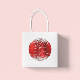 Adesivo Silver Glitter Red Foil Mis XV Anos Aniversário