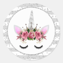 Adesivo Silver Glitter Unicorn Princesa