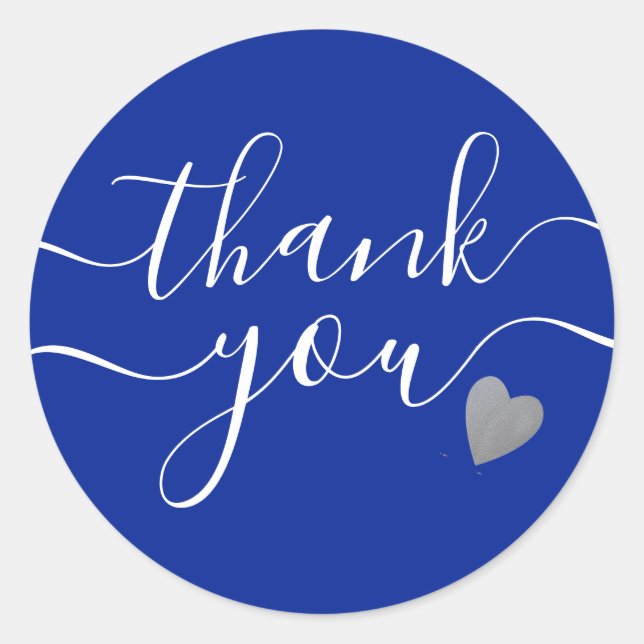 Adesivo Silver Heart Blue E White Obrigado (Frente)