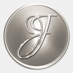 Adesivo Silver Monograma J Envelope Selo