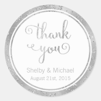 Adesivo Silver Obrigado Texto Personalizado Vinheta Person