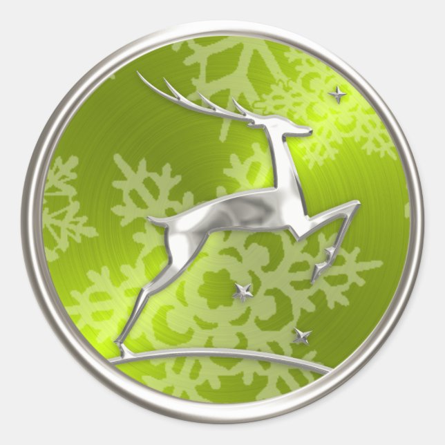 Adesivo Silver Reindeer Snowflake Envelope Seal (Frente)