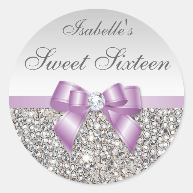 Adesivo Silver Sequins Lilac Arco Diamond Doce Dezesseis (Frente)