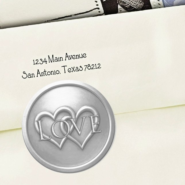 Adesivo Silver Two Hearts Intertwined Wedding (Criador carregado)