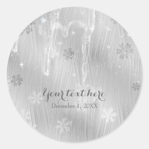 Adesivo Silvery White Snowflakes Winter Wonderland Favor