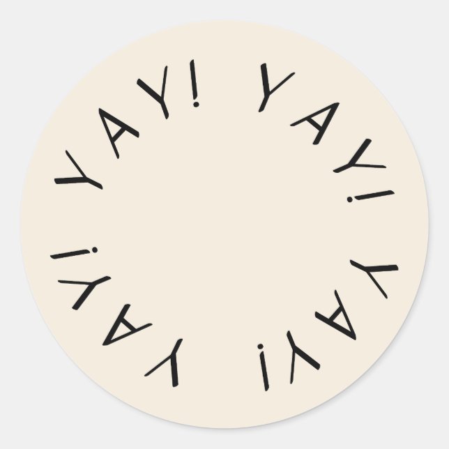 Adesivo Sim! Design Simples Desenhado À Mão Obrigado Vinhe (Frente)