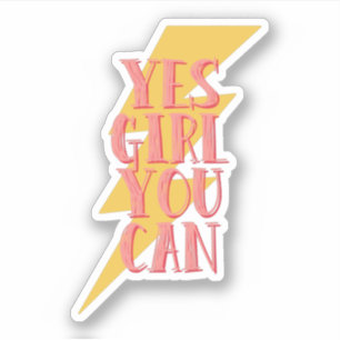 Adesivo sim, garota que você pode, garrafa d'água femini