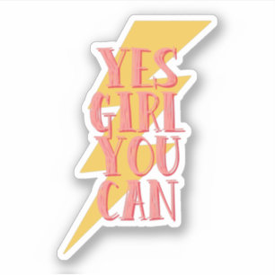 Adesivo sim, garota que você pode, garrafa d'água feminina