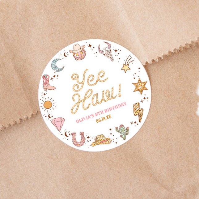 Adesivo Sim, Haw! Festa de aniversário de Garotas Disco Oc (Criador carregado)