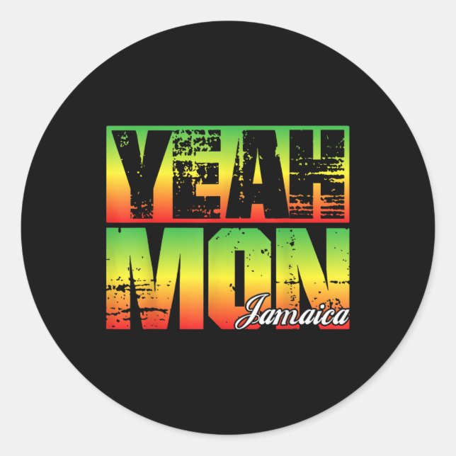 Adesivo Sim Mon Retro Jamaica Flag Jamaican Souvenir Funn (Frente)