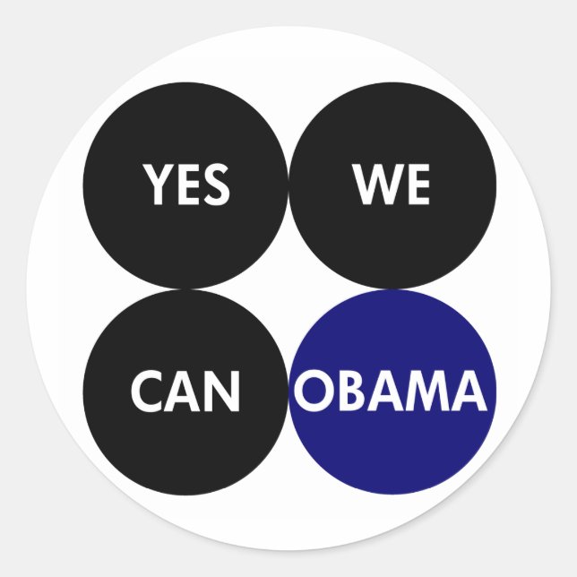 Adesivo Sim Podemos: Round Barack Obama Stickers (Frente)