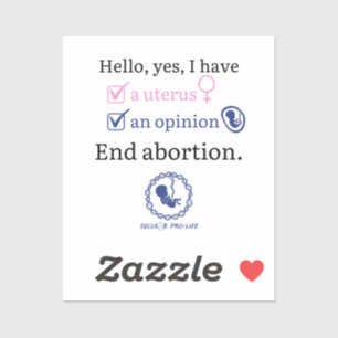 Adesivo sim útero, sim opinião