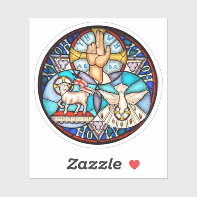 Adesivo Simbolismo do Vinil Católico Santa Trindade (Folha)