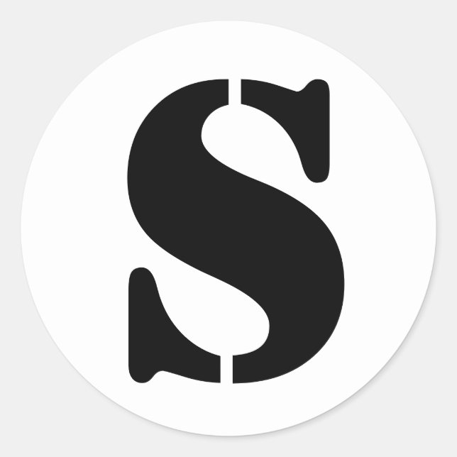 Adesivo Símbolo alfabético por Janz - Letra S branca (Frente)