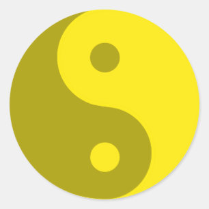 Adesivo Símbolo amarelo do espiritual de Yin Yang