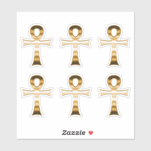 Adesivo Símbolo Ankh egípcio Faux Silver Metalílico Conjun (Folha)