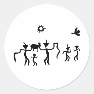 Adesivo símbolo antigo de geoglifo idol petroglicph amerín