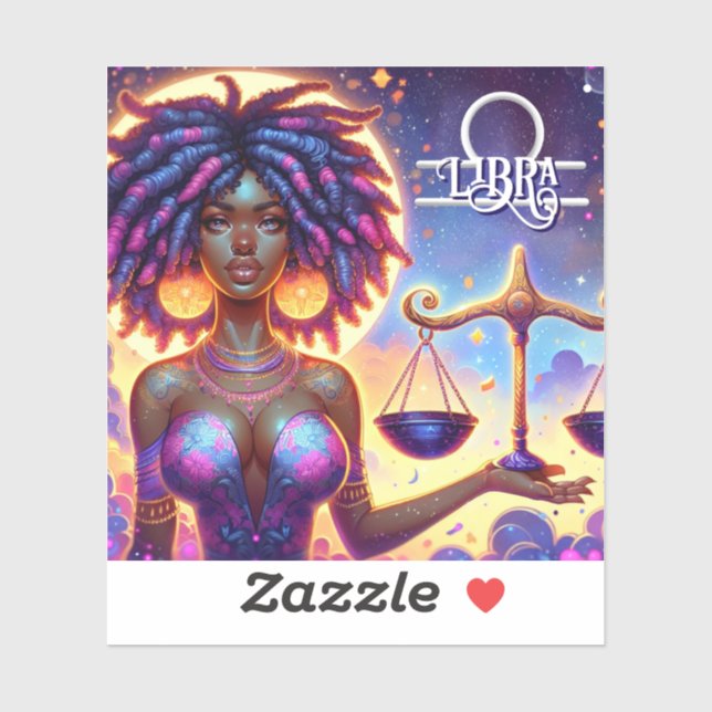Adesivo Símbolo astrológico do horóscopo Libra Zodiac (Folha)