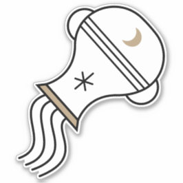 Adesivo Símbolo astrológico preto aquário Símbolo aquário