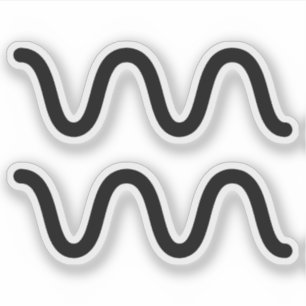 Adesivo Símbolo astrológico preto aquário Símbolo aquário