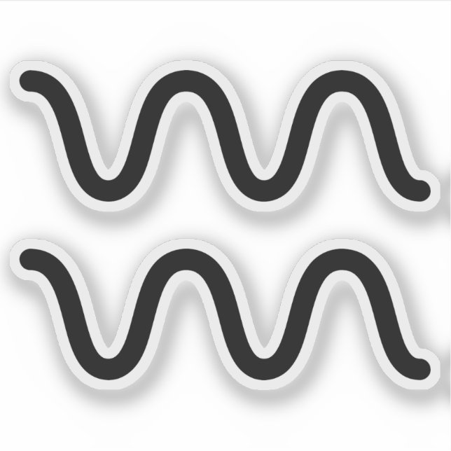 Adesivo Símbolo astrológico preto aquário Símbolo aquário (Frente)