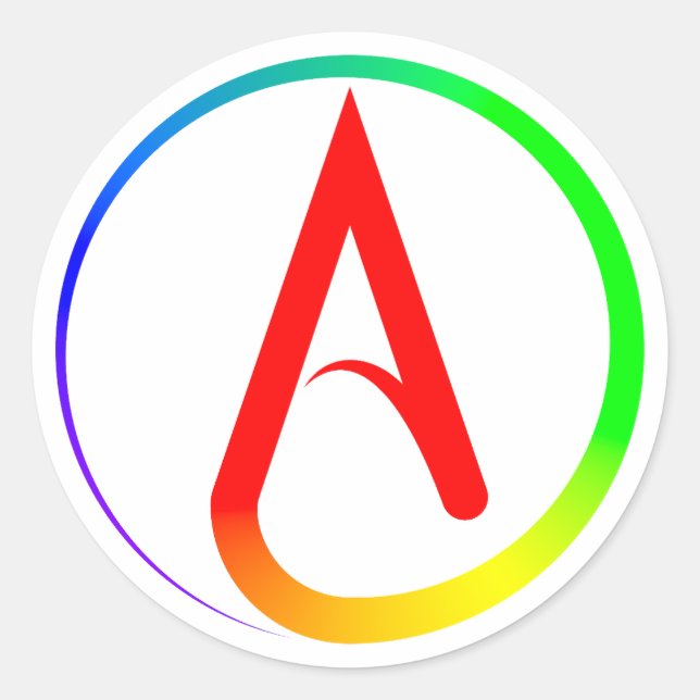 Adesivo Símbolo Ateu Arco-íris (Frente)