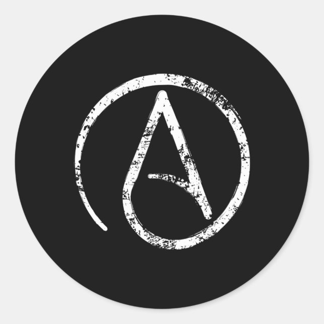 Adesivo Símbolo ateu ateu angustiado secular (Frente)