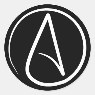 Adesivo Símbolo ateu: branco a preto