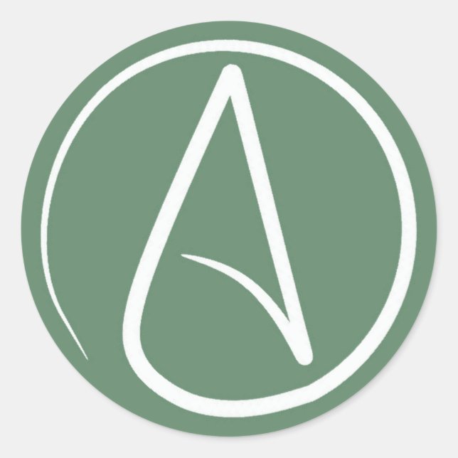 Adesivo Símbolo ateu: branco em verde sábado (Frente)