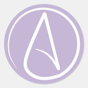 Adesivo Símbolo ateu: branco na lavanda