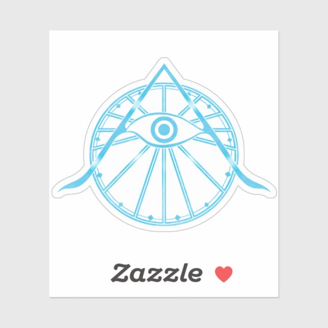 Adesivo Símbolo "Awaken" All-Seeing Eye e Geometria Sagrad (Folha)