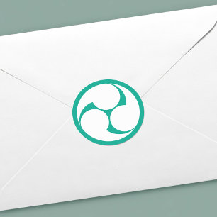 Adesivo Símbolo azul e branco da crista de Mitsudomoe do