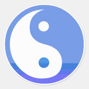Adesivo Símbolo azul e branco de Taijitu Yin Yang