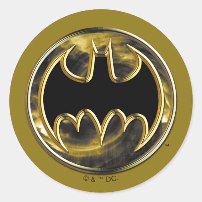 Adesivo Símbolo Batman | Logotipo Dourado (Frente)