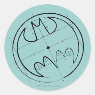 Adesivo Símbolo Batman   Logotipo técnico do esboço