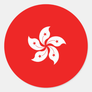 Adesivo Símbolo branco da orquídea da bandeira de Hong