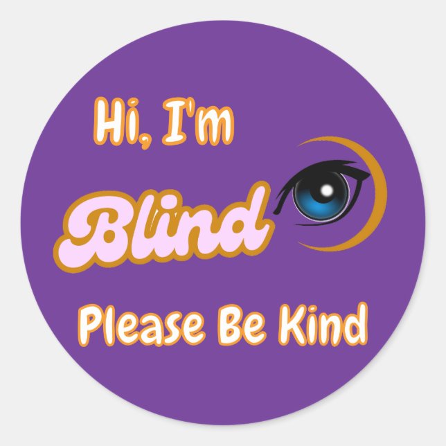 Adesivo símbolo cego púrpura (Frente)