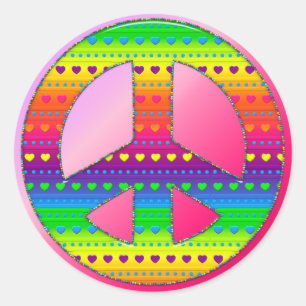 Adesivo Símbolo CKC-Peace 08-Round Stickers/Seals