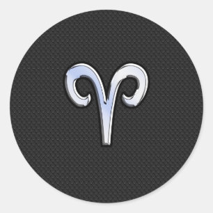 Adesivo Símbolo Cromo Como Aries Zodíaco
