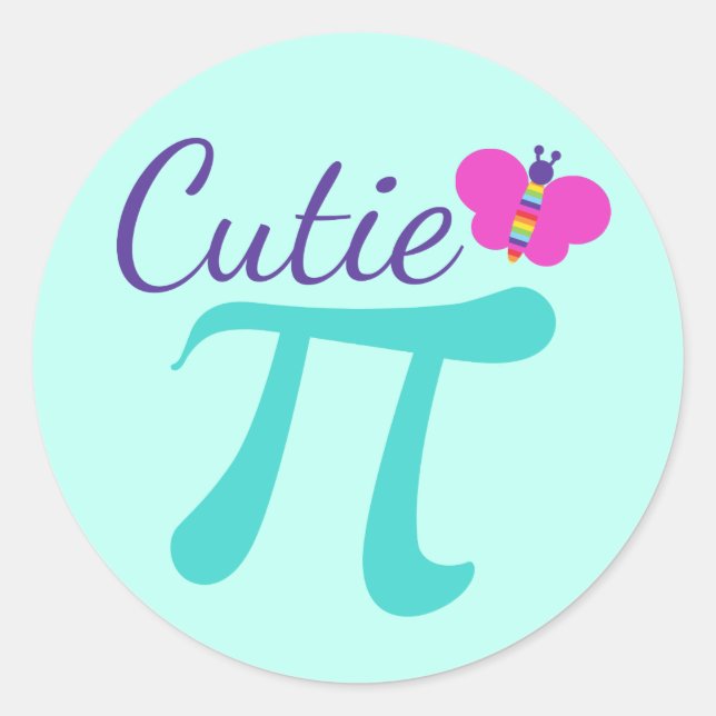Adesivo Símbolo Cutie Pi Math Pun (Frente)