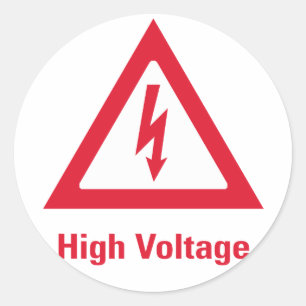 Adesivo Símbolo da alta tensão do perigo