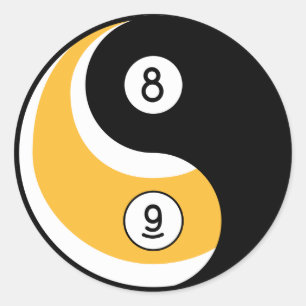 Adesivo Símbolo da bola da bola 9 de Yin Yang 8 - jogo do