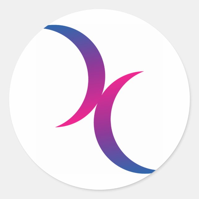 Adesivo Símbolo da lua bissexual (Frente)
