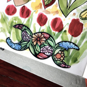 Adesivo Símbolo da Lua Tripla bruxa verde