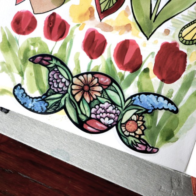 Adesivo Símbolo da Lua Tripla bruxa verde (Criador carregado)